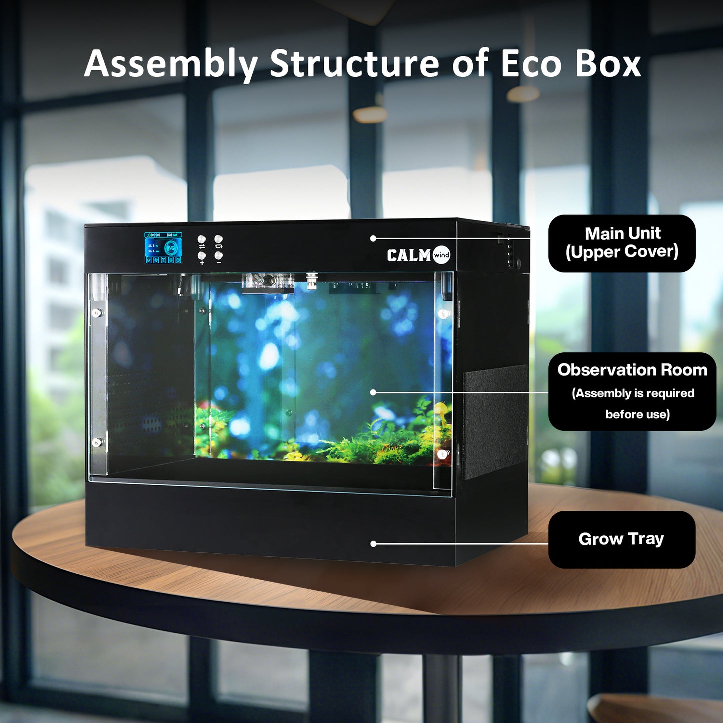 Smart Growing Box Fruting Chamber for Indoor Mushroom Cultivation Eco Box with Grow Lights & Lighting Lamps Temperature & Humidity Monitoring & Display Monotub Grow Kit with Automatic Humidification & Ventilation