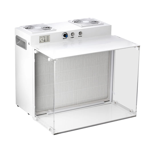Laminar Flow Hood with H13 HEPA Filter Mushroom Inoculation & Cultivation Fan Filter Unit for Mycology Supplies Laboratory Clean Room Dual-Fan Air Filtration System