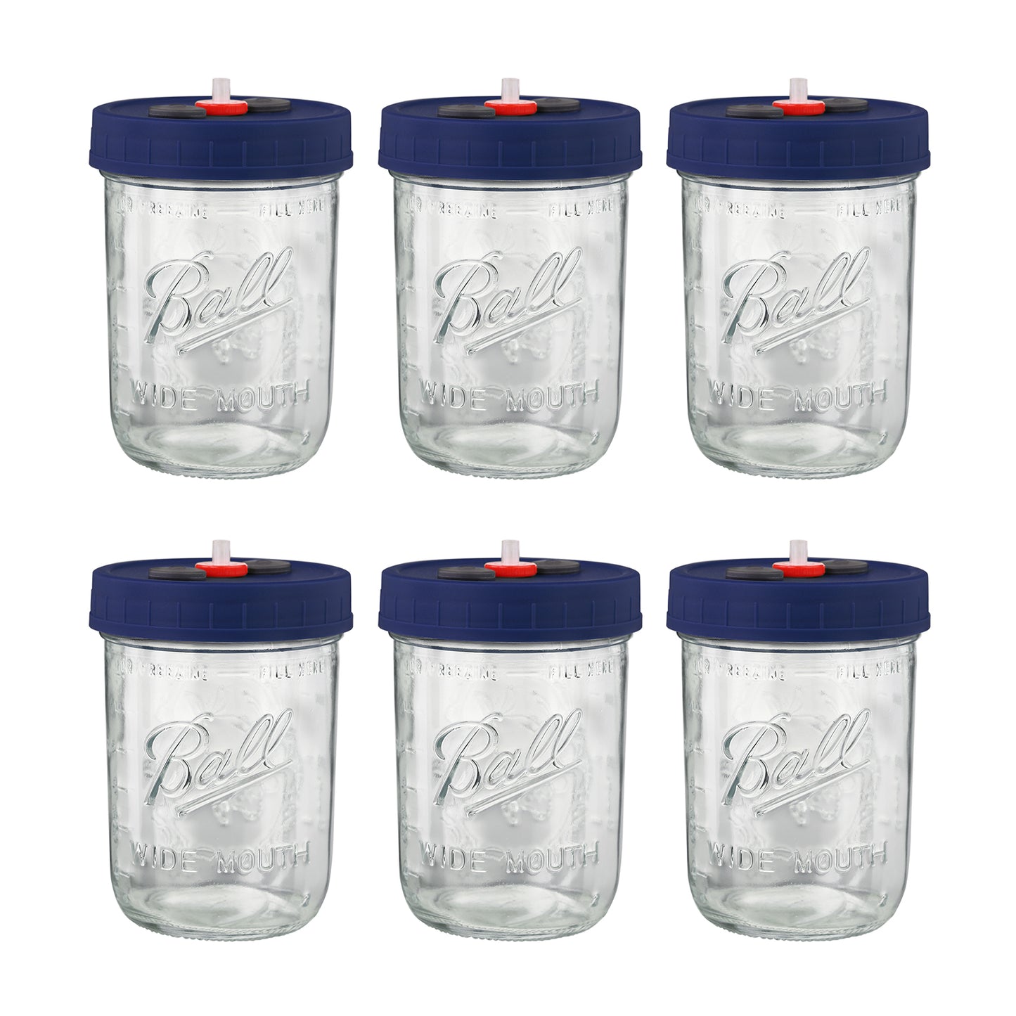 Mushroom Liquid Culture Jar with Self Healing Sealing Injection Port & Syringe Filter Port Mycology Supplies Mushroom Inoculation, Cultivation, Growing Kit 500 ML, 6PCS|PACK