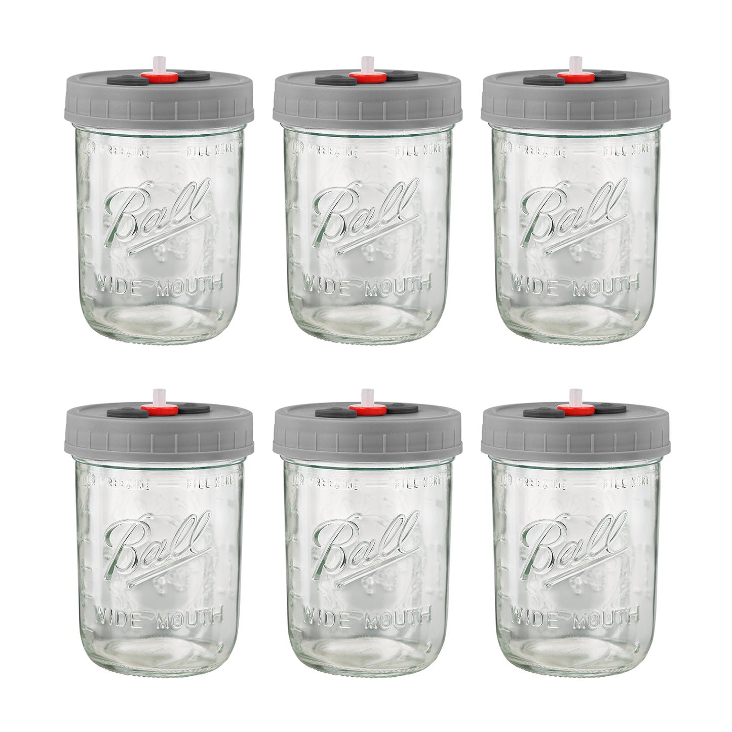 Mushroom Liquid Culture Jar with Self Healing Sealing Injection Port & Syringe Filter Port Mycology Supplies Mushroom Inoculation, Cultivation, Growing Kit 500 ML, 6PCS|PACK