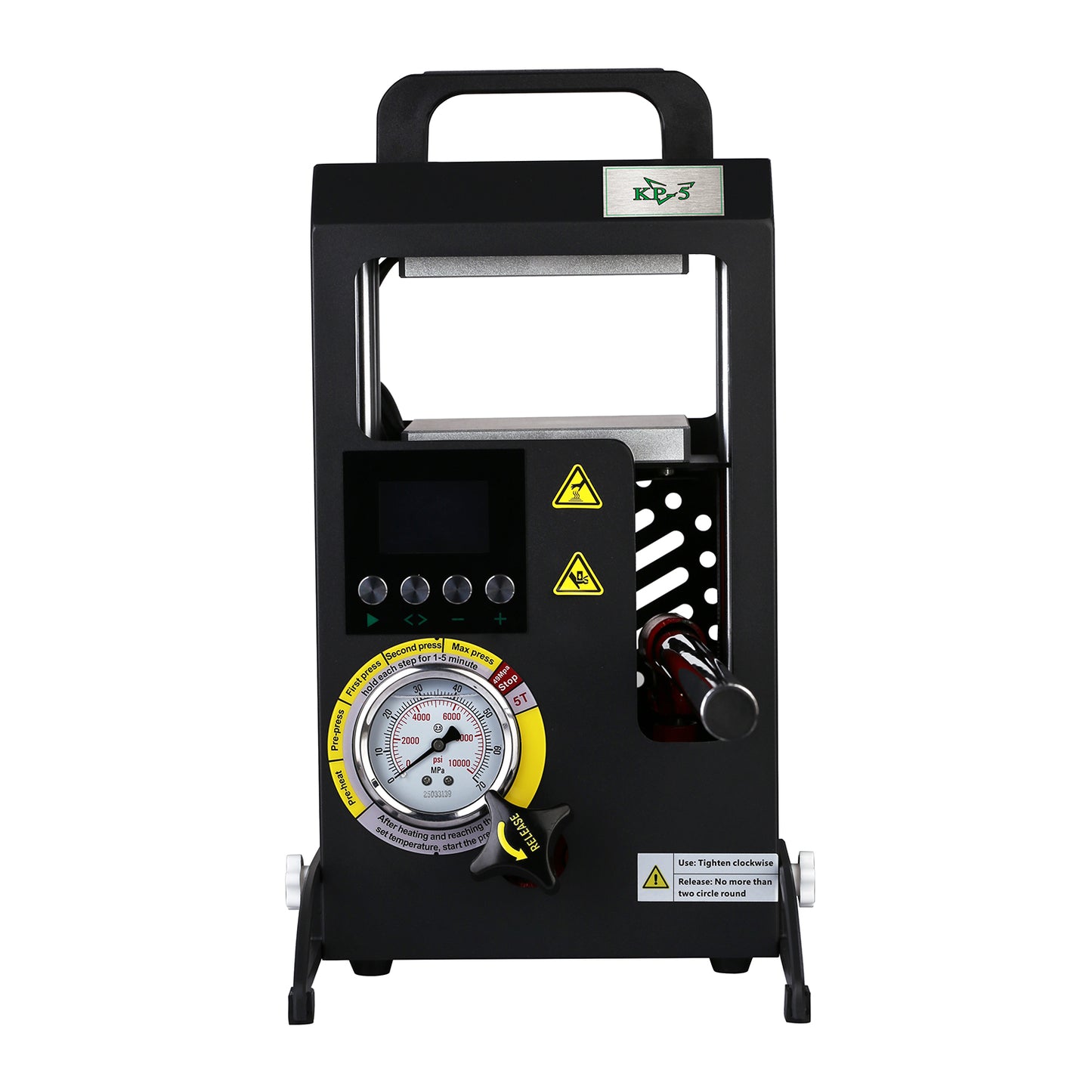 5 Tons Rosin Heat Press Machine with 4.7" X 4.1" Dual Heated Plates Manual Press with LCD Digital Display Screen & Precise Pressure Gauge 110V/220V