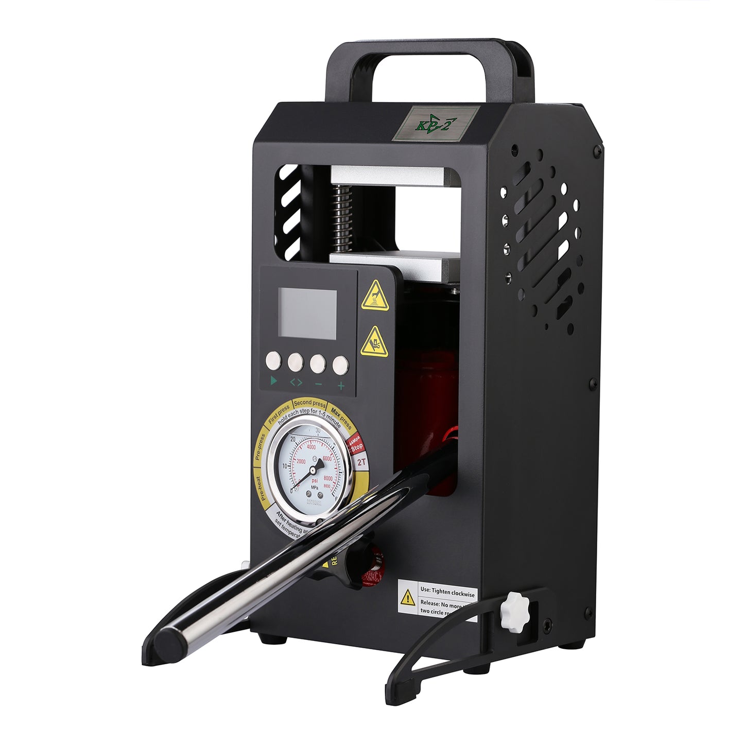 2 Tons Rosin Heat Press Machine with 3.55" X 3.15" Dual Heated Plates Manual Press with LCD Digital Display Screen & Precise Pressure Gauge 110V/220V