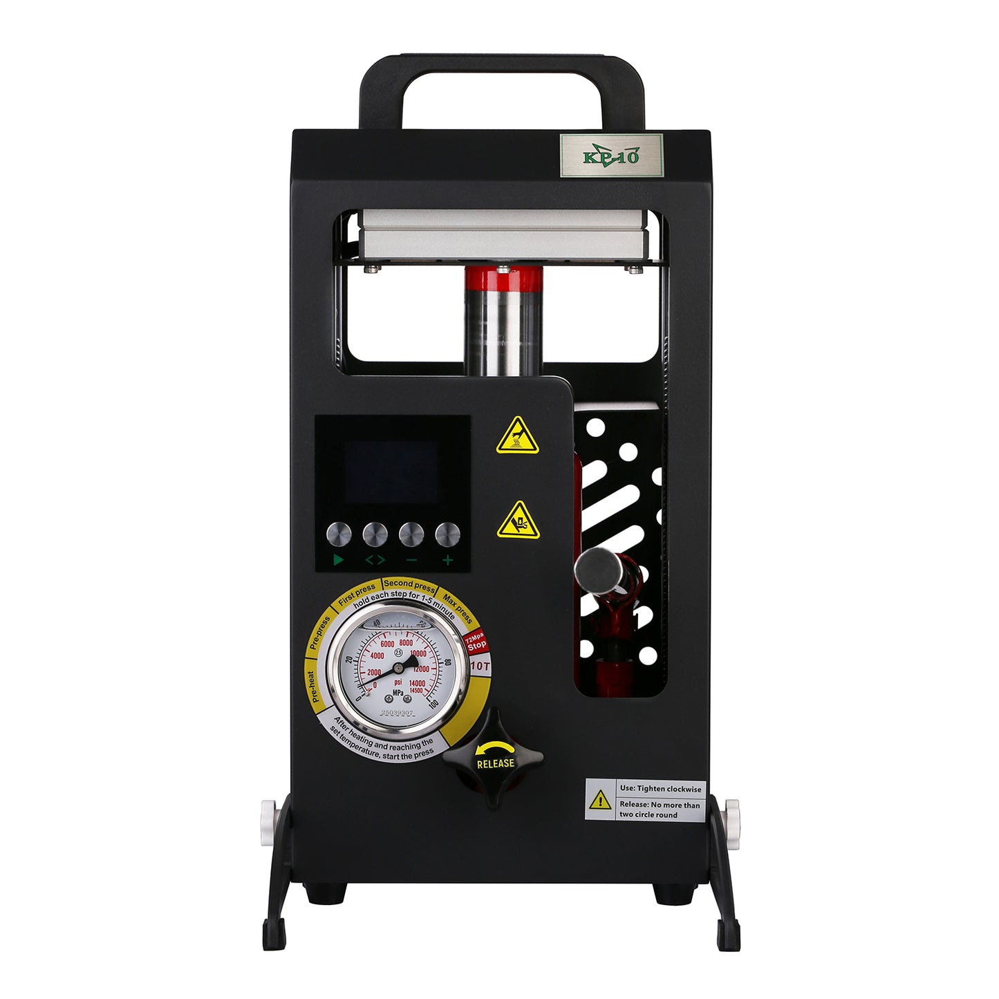 10 Tons Rosin Heat Press Machine with 5.5" X 5.5" Dual Heated Plates Manual Press with LCD Digital Display Screen & Precise Pressure Gauge 110V/220V