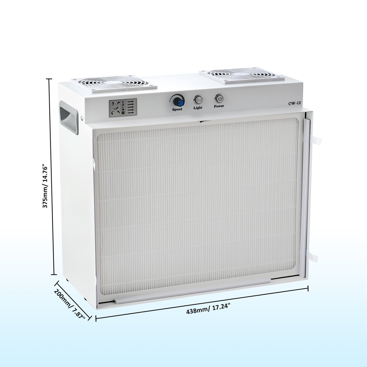 Laminar Flow Hood with H12 HEPA Filter Mushroom Inoculation & Cultivation Fan Filter Unit for Mycology Supplies Laboratory Clean Room Dual-Fan Air Filtration System