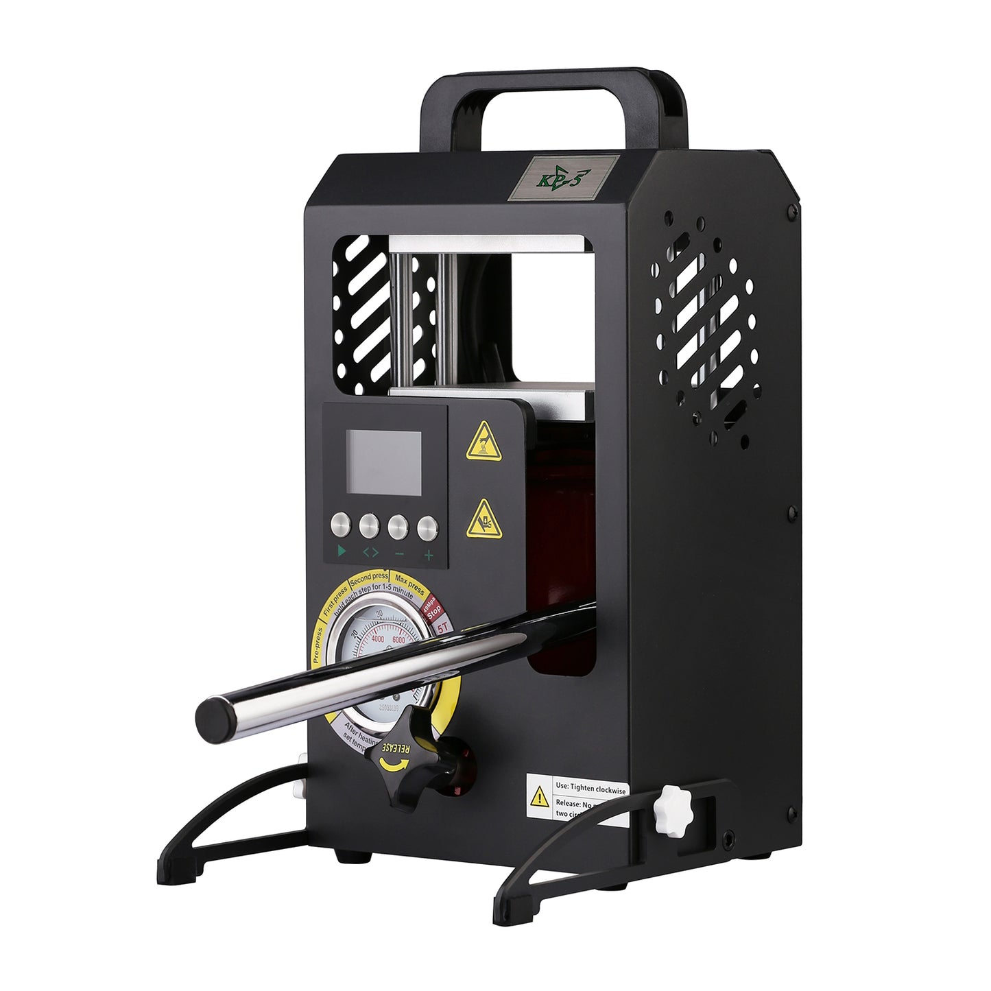 5 Tons Rosin Heat Press Machine with 4.7" X 4.1" Dual Heated Plates Manual Press with LCD Digital Display Screen & Precise Pressure Gauge 110V/220V