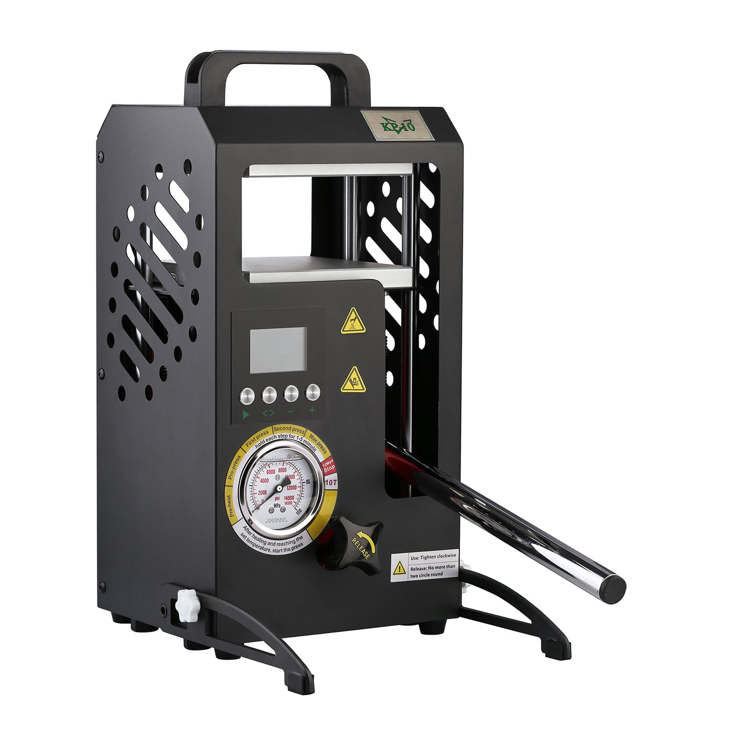 10 Tons Rosin Heat Press Machine with 5.5" X 5.5" Dual Heated Plates Manual Press with LCD Digital Display Screen & Precise Pressure Gauge 110V/220V