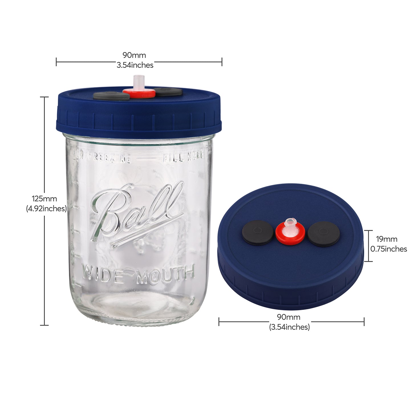 Mushroom Liquid Culture Jar with Self Healing Sealing Injection Port & Syringe Filter Port Mycology Supplies Mushroom Inoculation, Cultivation, Growing Kit 500 ML, 6PCS|PACK