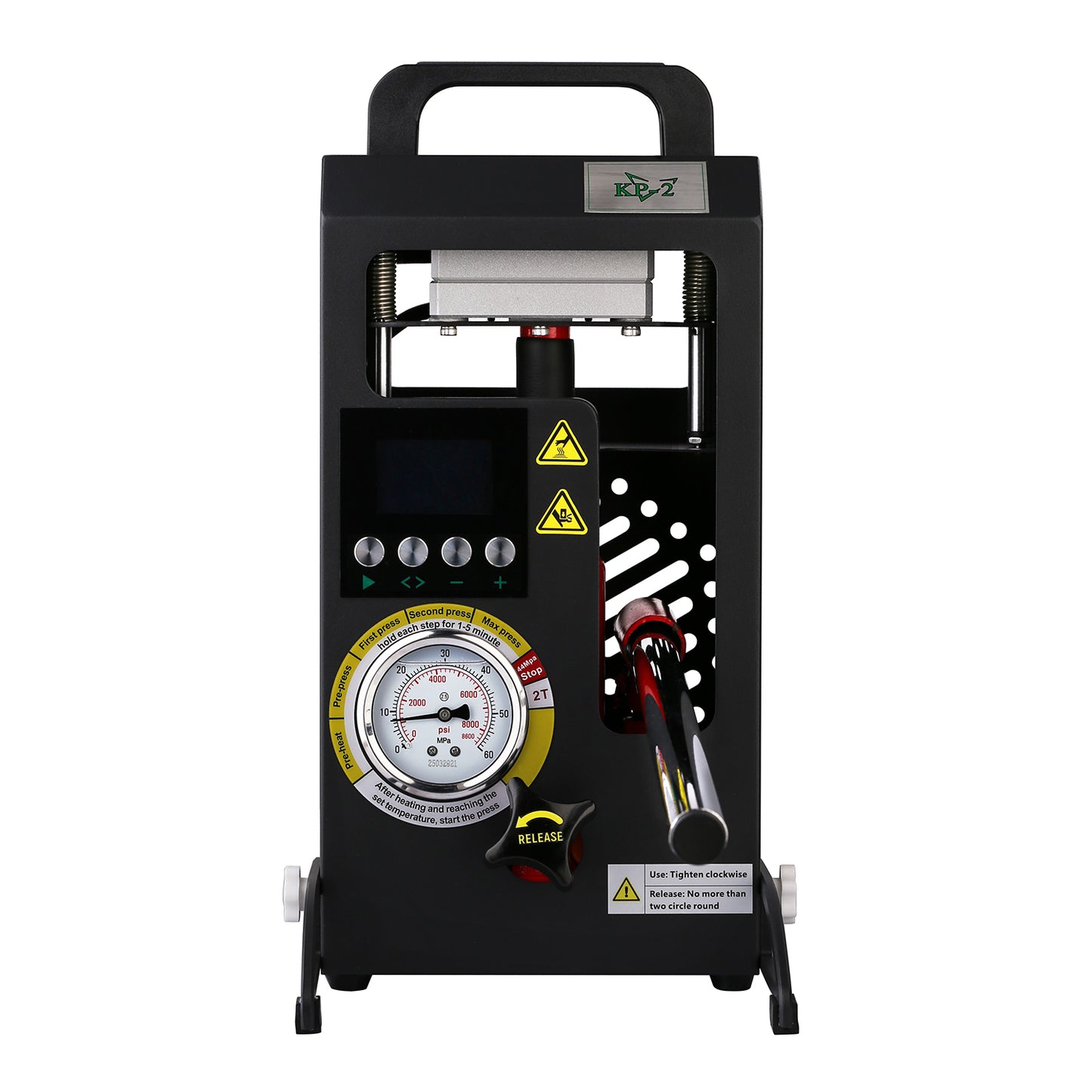 2 Tons Rosin Heat Press Machine with 3.55" X 3.15" Dual Heated Plates Manual Press with LCD Digital Display Screen & Precise Pressure Gauge 110V/220V