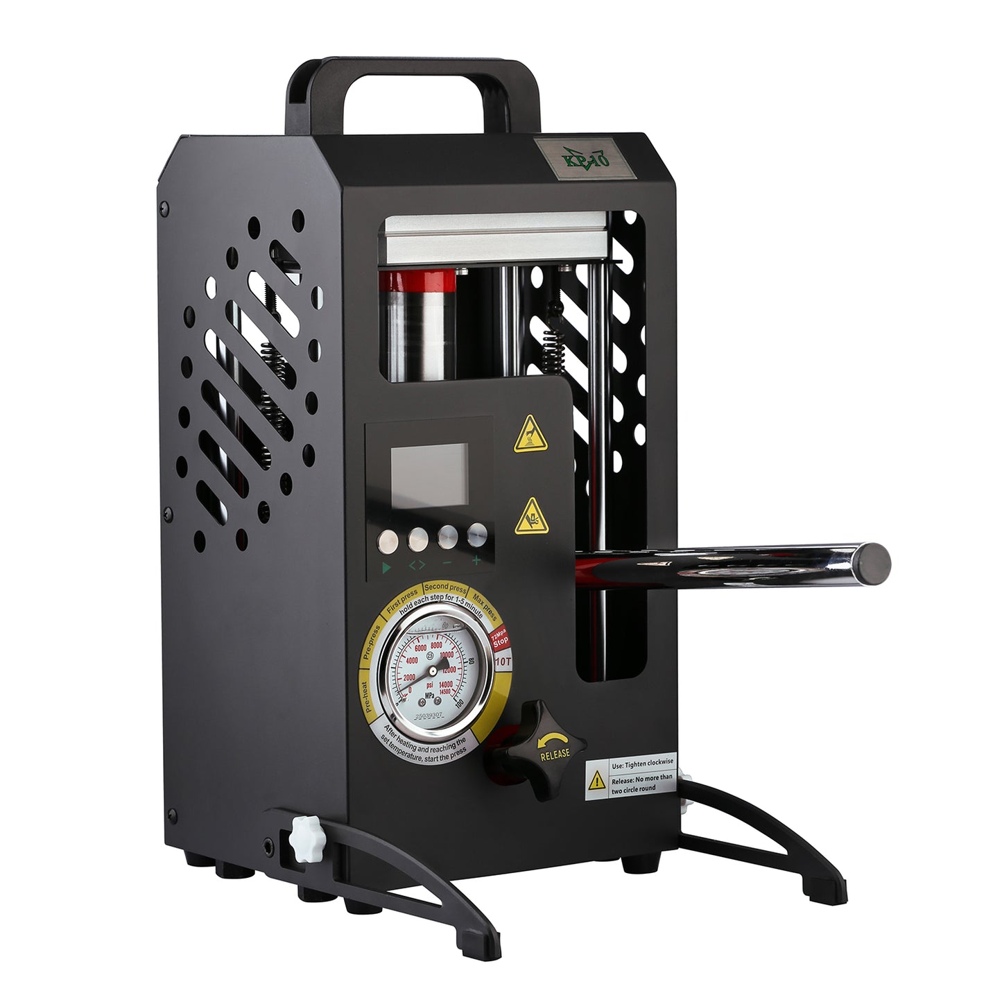 10 Tons Rosin Heat Press Machine with 5.5" X 5.5" Dual Heated Plates Manual Press with LCD Digital Display Screen & Precise Pressure Gauge 110V/220V