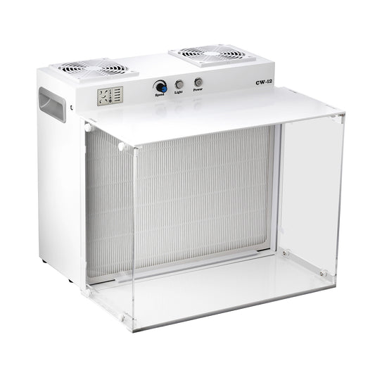 Laminar Flow Hood with H12 HEPA Filter Mushroom Inoculation & Cultivation Fan Filter Unit for Mycology Supplies Laboratory Clean Room Dual-Fan Air Filtration System