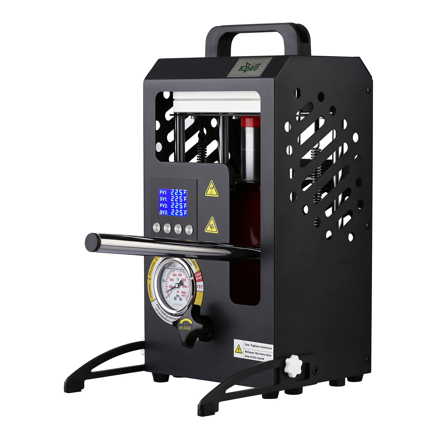 10 Tons Rosin Heat Press Machine with 5.5" X 5.5" Dual Heated Plates Manual Press with LCD Digital Display Screen & Precise Pressure Gauge 110V/220V