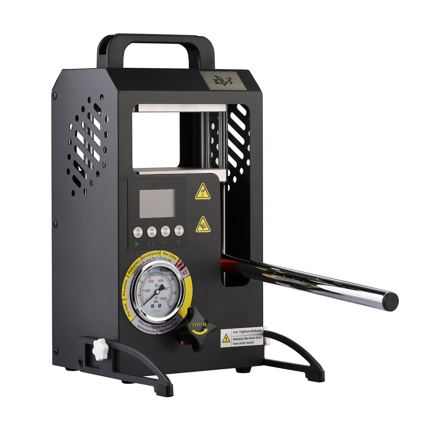 5 Tons Rosin Heat Press Machine with 4.7" X 4.1" Dual Heated Plates Manual Press with LCD Digital Display Screen & Precise Pressure Gauge 110V/220V