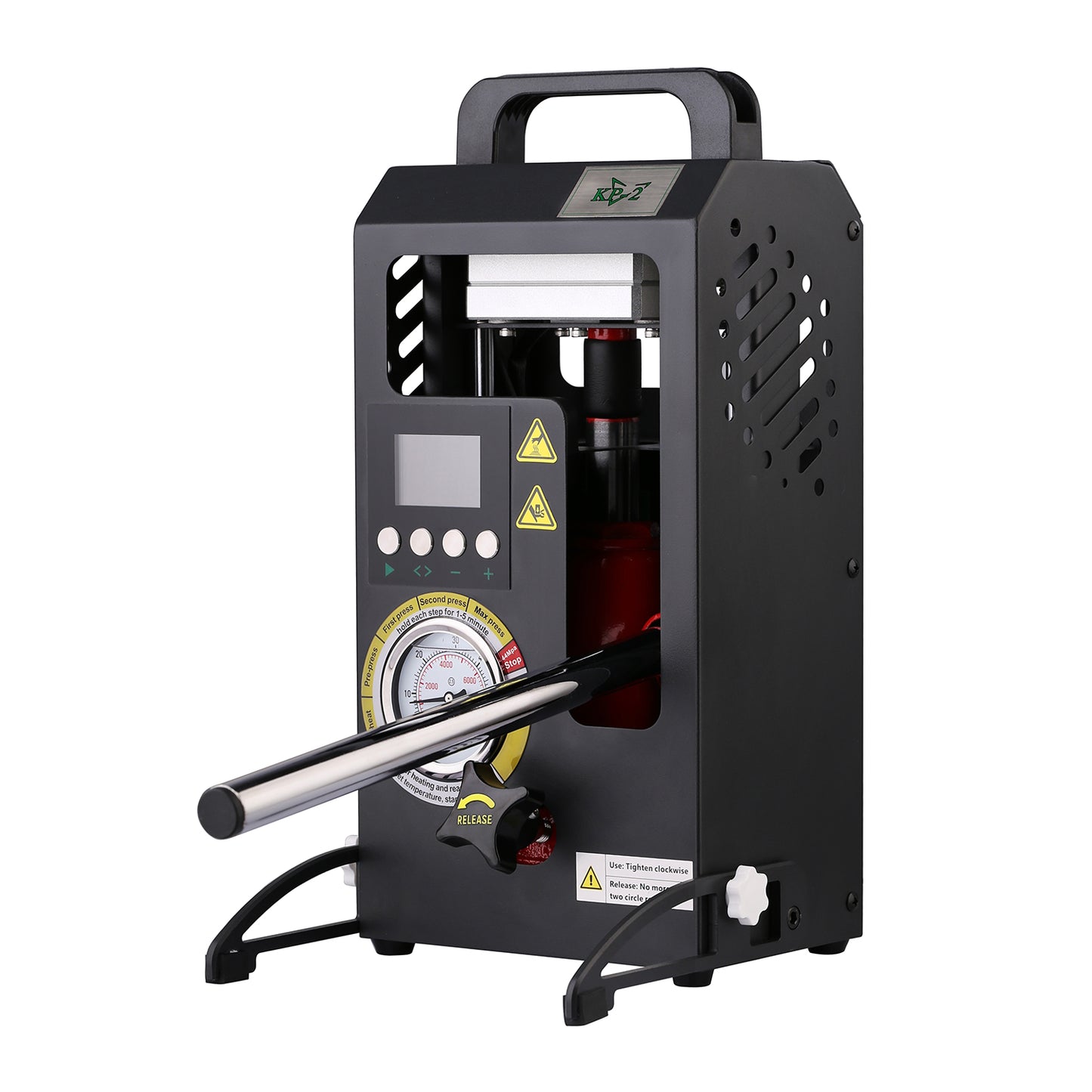 2 Tons Rosin Heat Press Machine with 3.55" X 3.15" Dual Heated Plates Manual Press with LCD Digital Display Screen & Precise Pressure Gauge 110V/220V