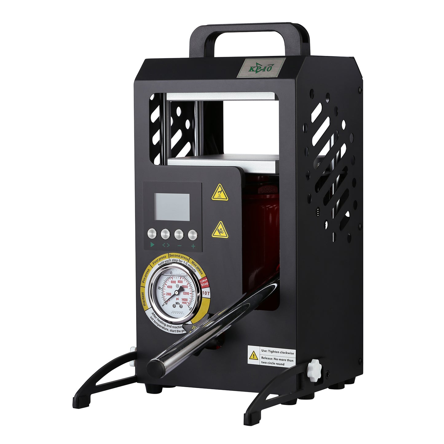 10 Tons Rosin Heat Press Machine with 5.5" X 5.5" Dual Heated Plates Manual Press with LCD Digital Display Screen & Precise Pressure Gauge 110V/220V