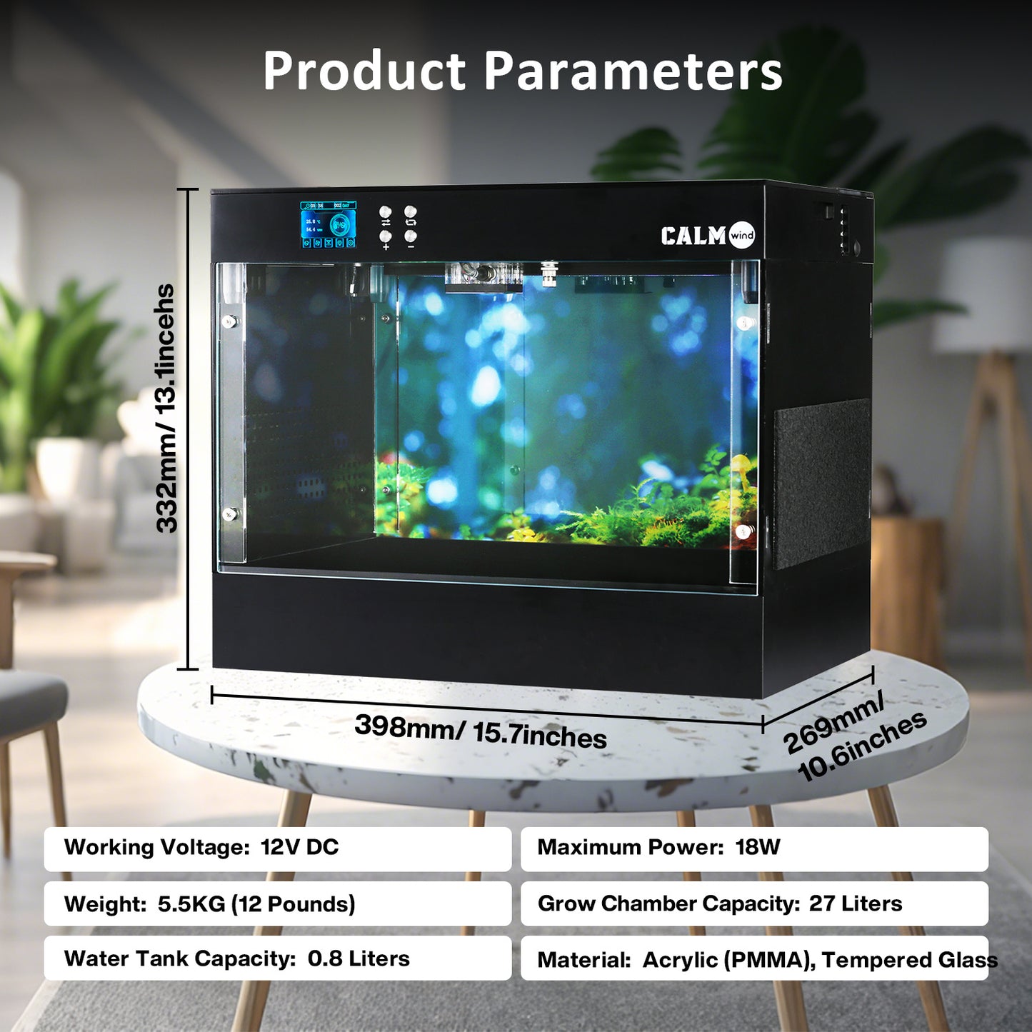 Smart Growing Box Fruting Chamber for Indoor Mushroom Cultivation Eco Box with Grow Lights & Lighting Lamps Temperature & Humidity Monitoring & Display Monotub Grow Kit with Automatic Humidification & Ventilation