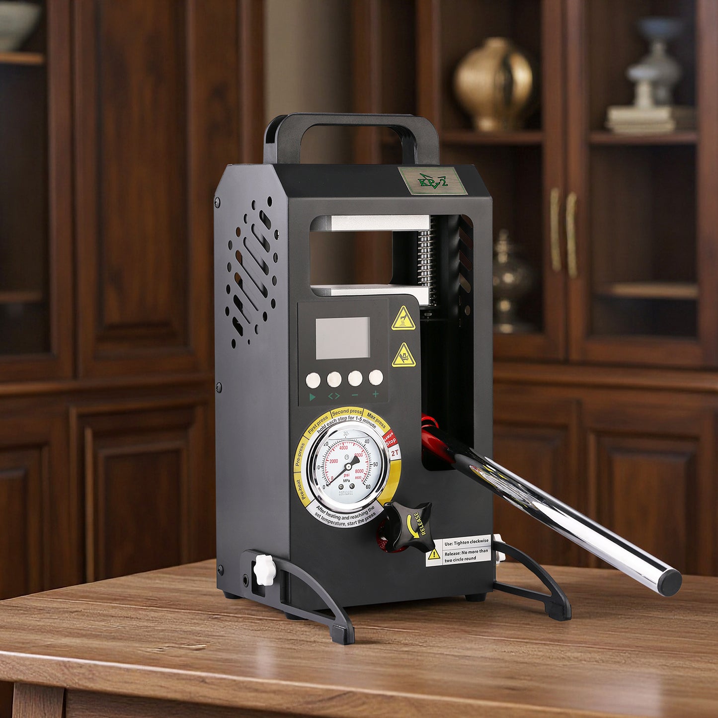 2 Tons Rosin Heat Press Machine with 3.55" X 3.15" Dual Heated Plates Manual Press with LCD Digital Display Screen & Precise Pressure Gauge 110V/220V