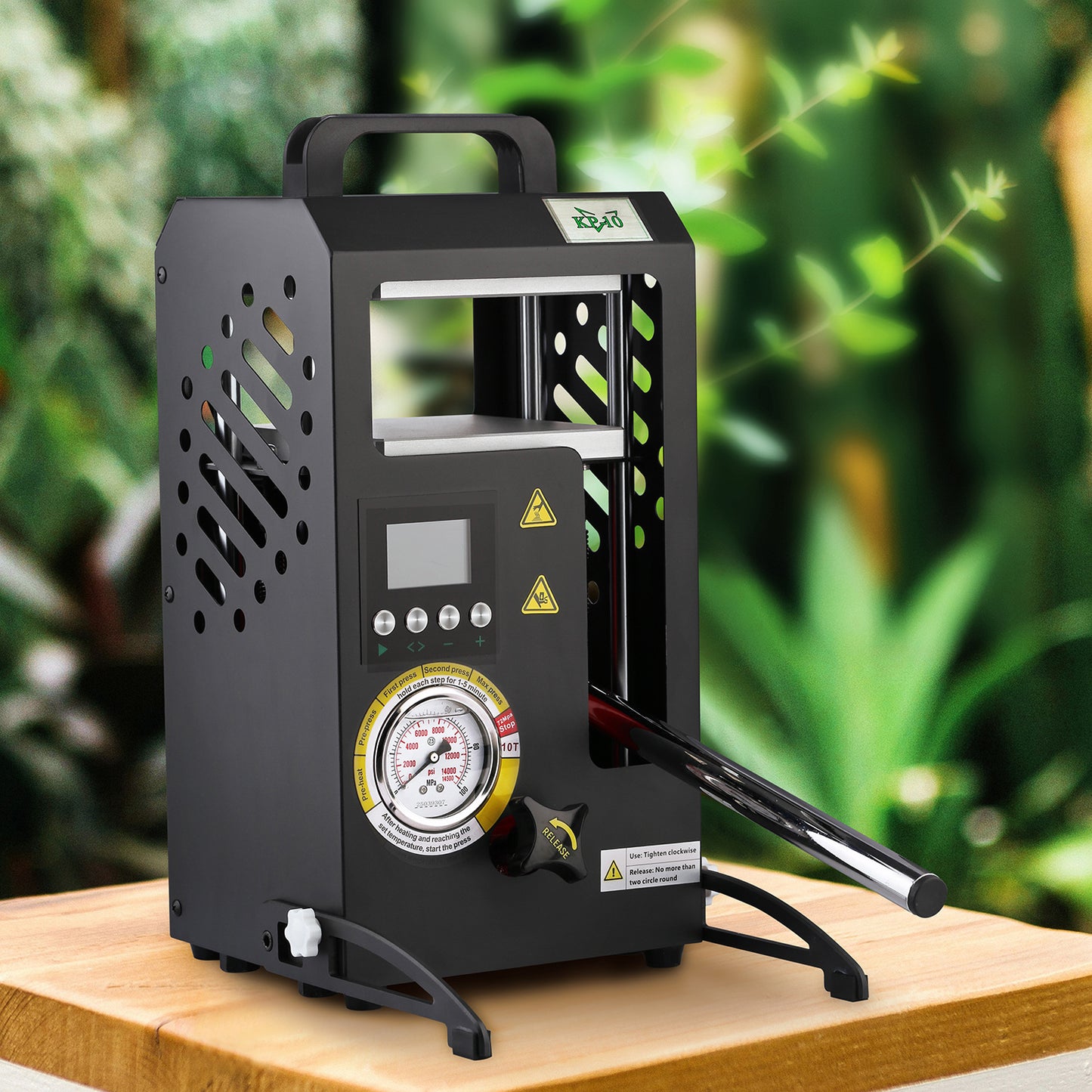 10 Tons Rosin Heat Press Machine with 5.5" X 5.5" Dual Heated Plates Manual Press with LCD Digital Display Screen & Precise Pressure Gauge 110V/220V
