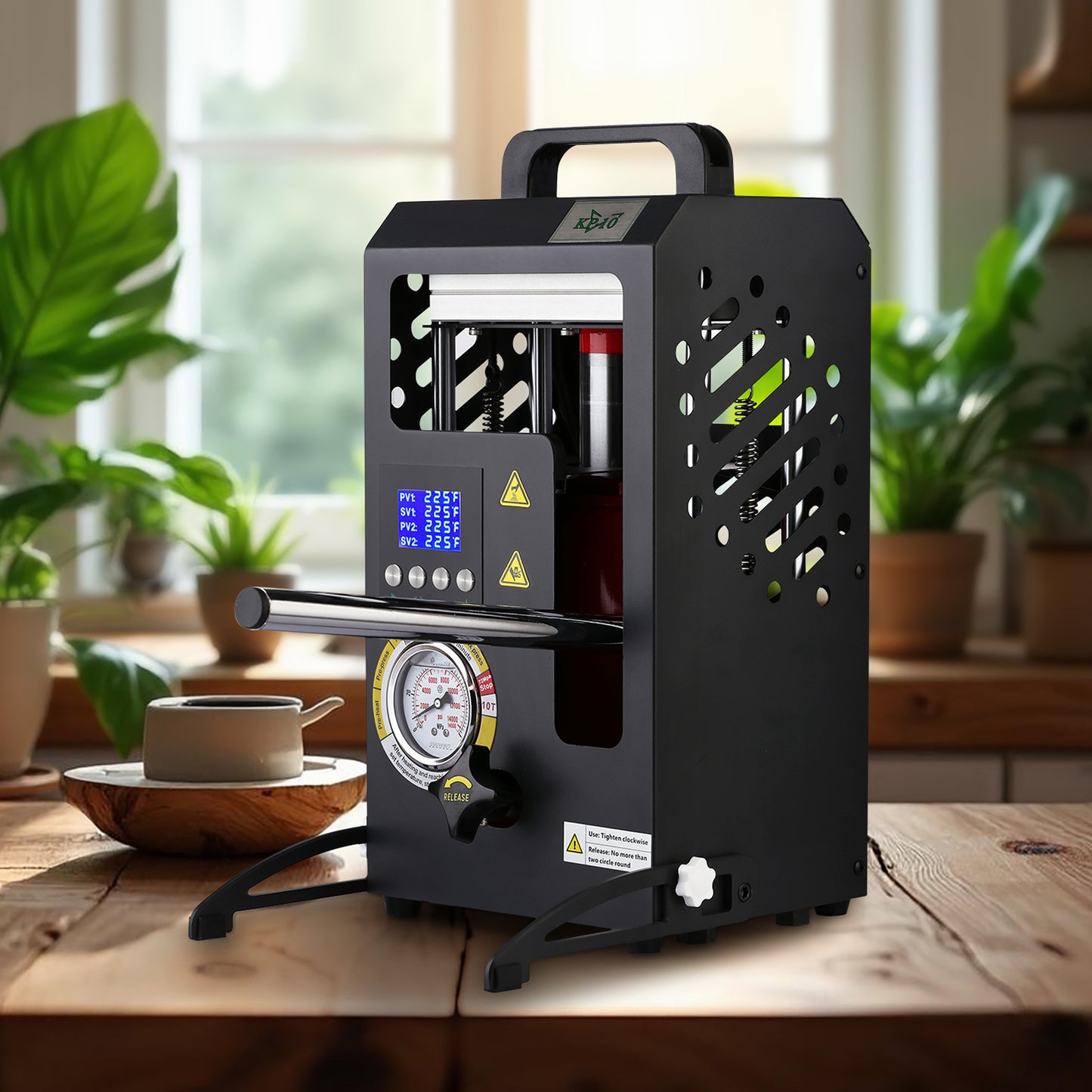 10 Tons Rosin Heat Press Machine with 5.5" X 5.5" Dual Heated Plates Manual Press with LCD Digital Display Screen & Precise Pressure Gauge 110V/220V