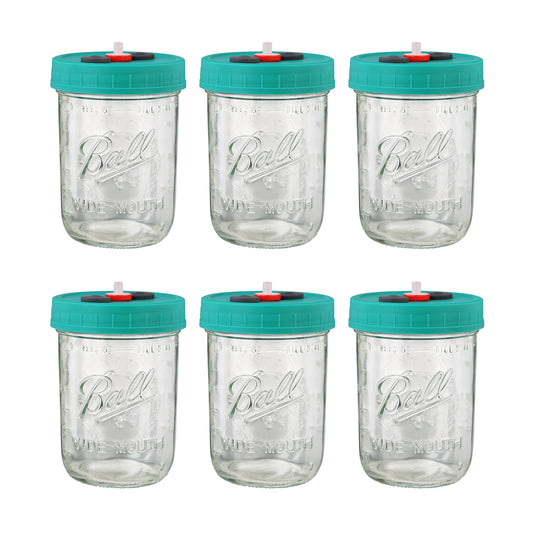 Mushroom Liquid Culture Jar with Self Healing Sealing Injection Port & Syringe Filter Port Mycology Supplies Mushroom Inoculation, Cultivation, Growing Kit 500 ML, 6PCS|PACK