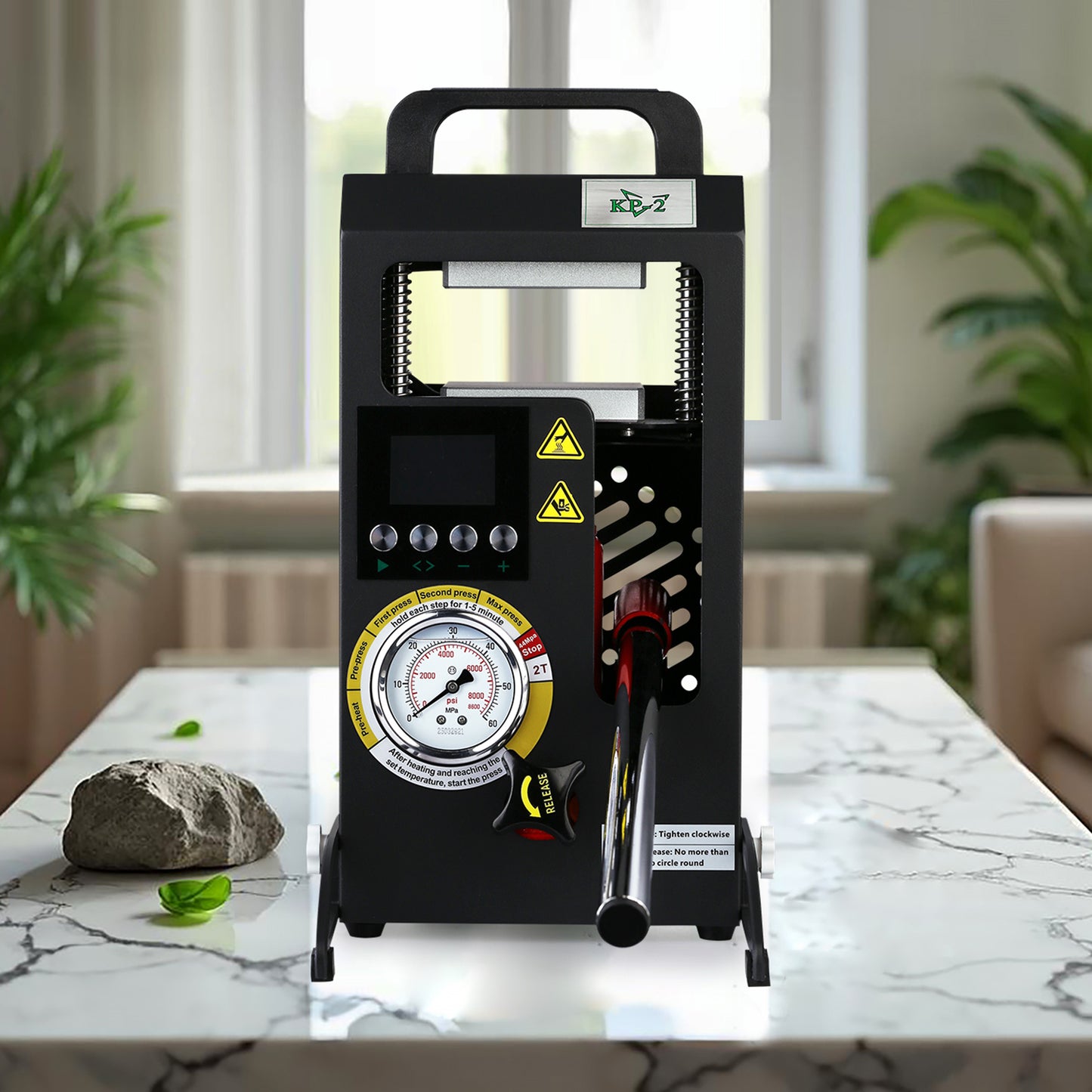 2 Tons Rosin Heat Press Machine with 3.55" X 3.15" Dual Heated Plates Manual Press with LCD Digital Display Screen & Precise Pressure Gauge 110V/220V